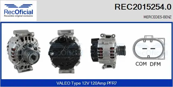 Alternateur RECOFICIAL REC2015254.0