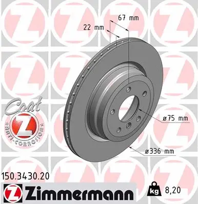 Disque de frein ZIMMERMANN 150.3430.20