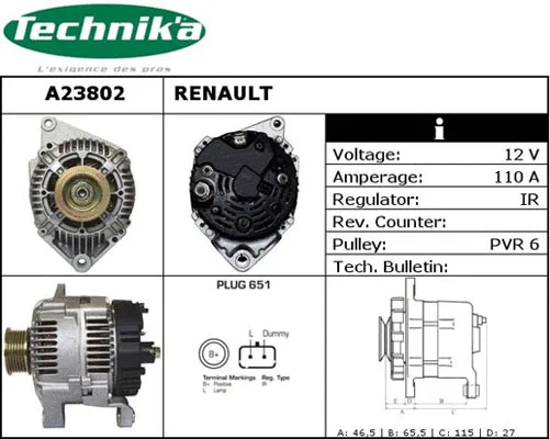 Alternateur Technika A23802