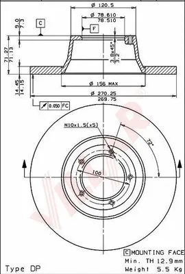 Disque de frein VILLAR 628.1546
