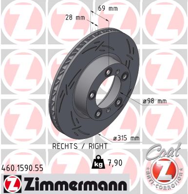 Disque de frein ZIMMERMANN 460.1590.55