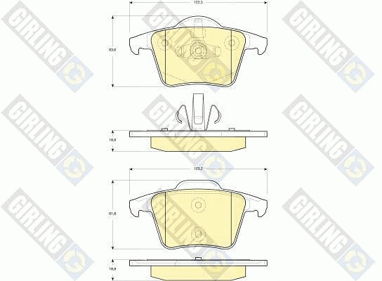 Kit de plaquettes de frein, frein à disque GIRLING 6115662