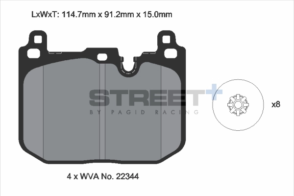 Kit de plaquettes de frein, frein à disque PAGID Racing T8162SP2001