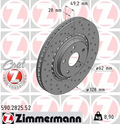 Disque de frein ZIMMERMANN 590.2825.52