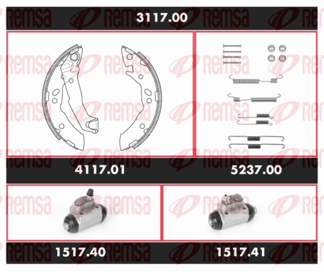 Kit de freins, freins à tambours REMSA 3117.00