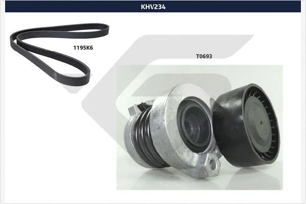 Jeu de courroies trapézoïdales à nervures HUTCHINSON KHV 234
