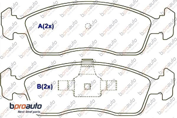 Kit de plaquettes de frein, frein à disque BPROAUTO 1BP31097AA