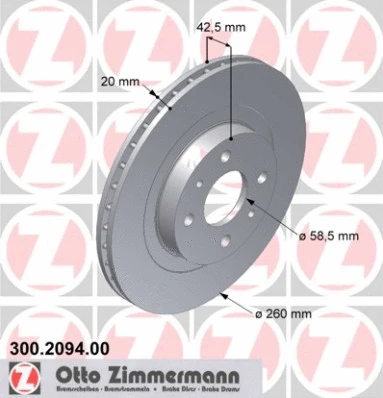 Disque de frein ZIMMERMANN 300.2094.00