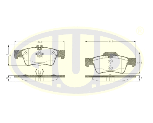 Kit de plaquettes de frein, frein à disque G.U.D. GBP880142