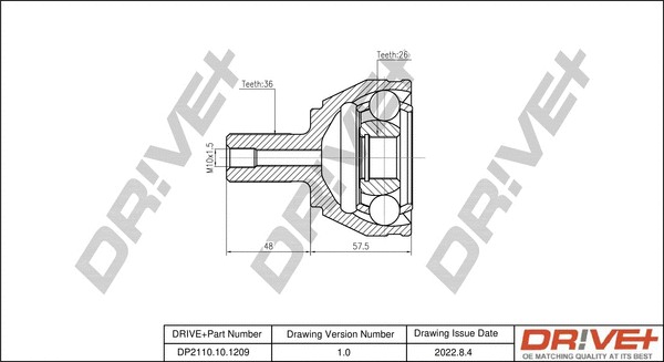 Jeu de joints, arbre de transmission Dr!ve+ DP2110.10.1209