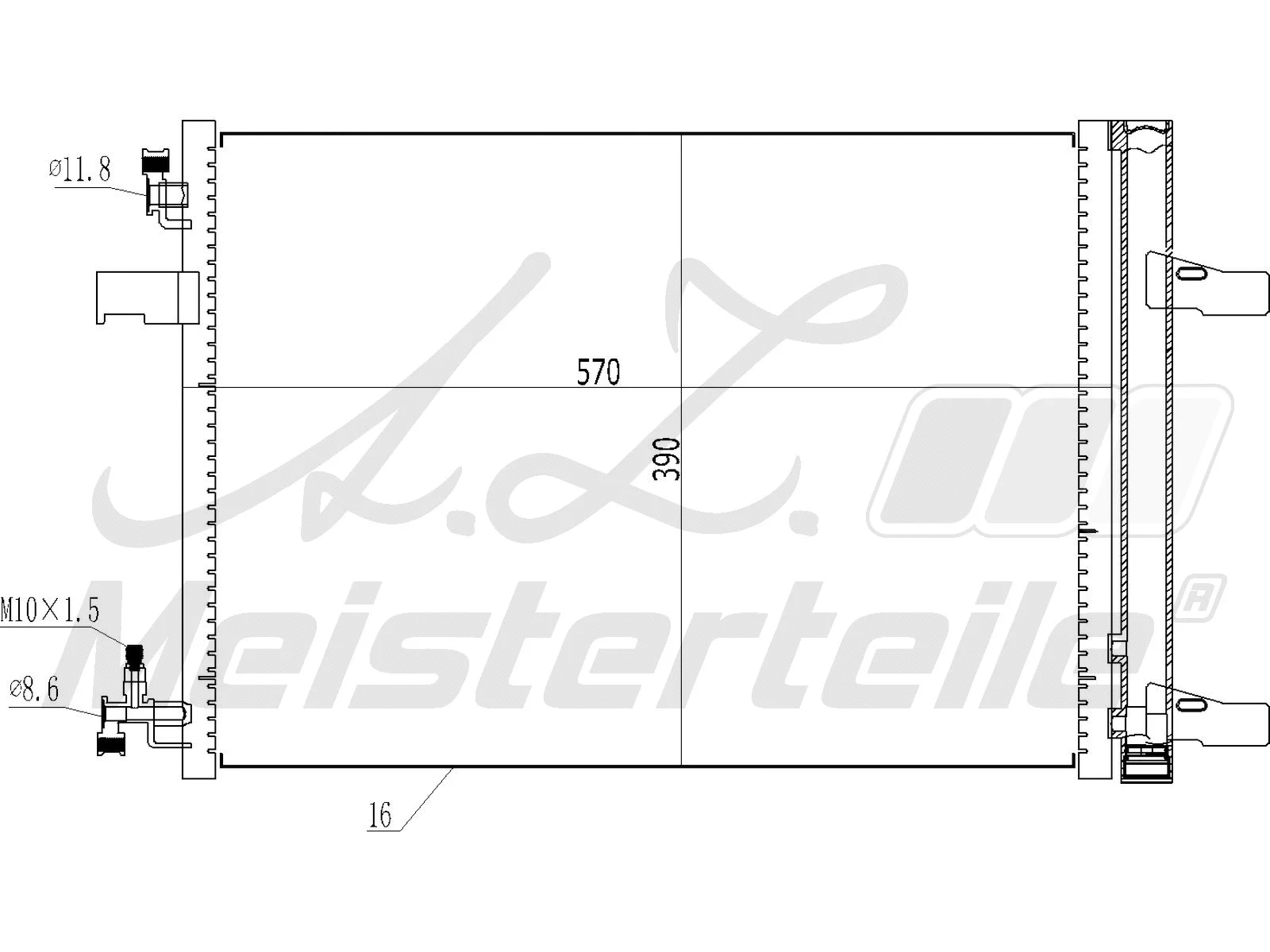 Condenseur, climatisation A.Z. Meisterteile AZMT-45-030-1115