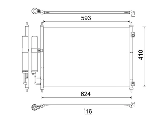 Condenseur, climatisation MAHLE AC 829 000S