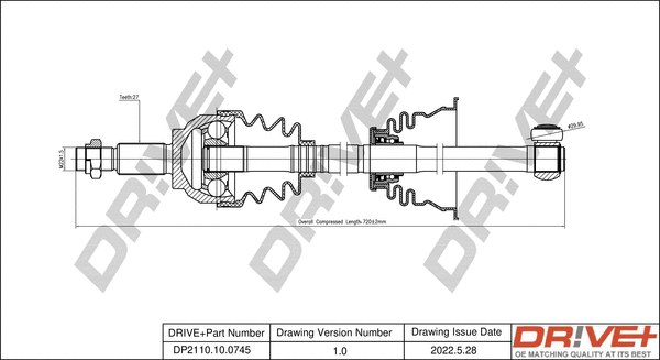 Arbre de transmission Dr!ve+ DP2110.10.0745