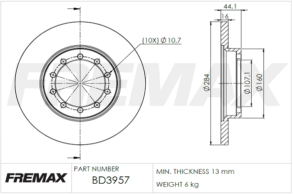 Disque de frein FREMAX BD-3957