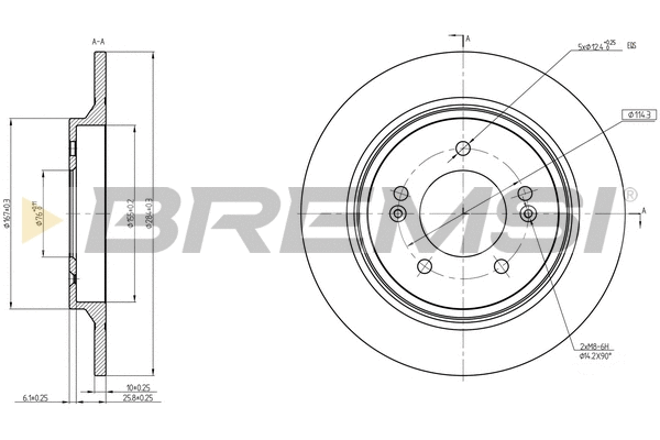 Disque de frein BREMSI CD8604S