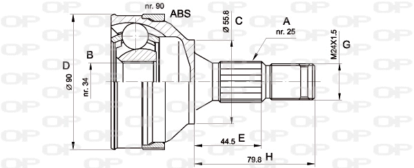 Jeu de joints, arbre de transmission OPEN PARTS CVJ5138.10