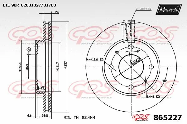 Disque de frein MAXTECH 865227