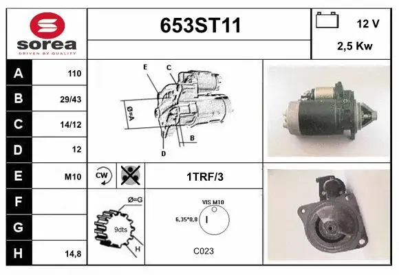 Démarreur STARTCAR 653ST11
