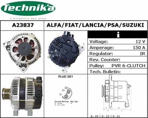 Alternateur Technika A23837