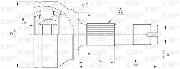Jeu de joints, arbre de transmission OPEN PARTS CVJ5658.10