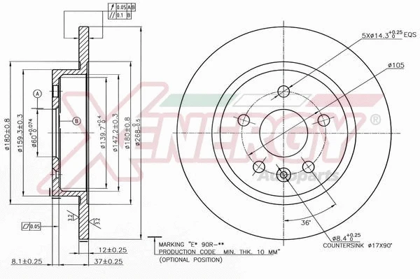 Disque de frein AP XENERGY X601387