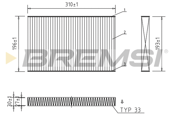 Filtre, air de l'habitacle BREMSI FC1549C