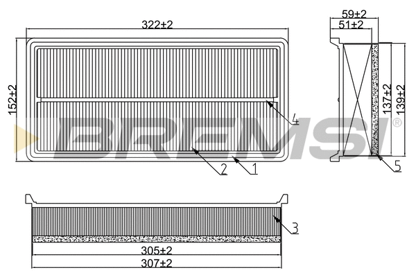Filtre à air BREMSI FA1280