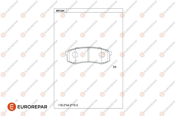 Kit de plaquettes de frein, frein à disque EUROREPAR 1681214180