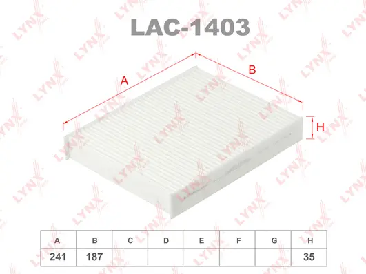 Filtre, air de l'habitacle LYNXAUTO LAC-1403