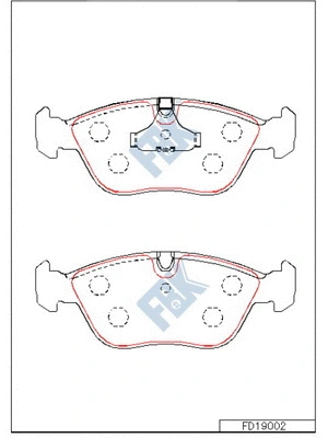 Kit de plaquettes de frein, frein à disque FBK FD19002