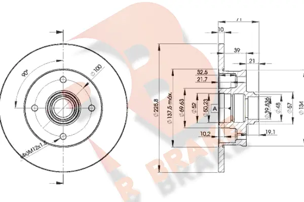 Disque de frein R BRAKE 78RBD13393