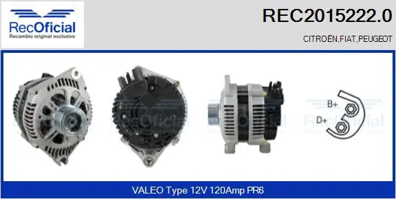 Alternateur RECOFICIAL REC2015222.0