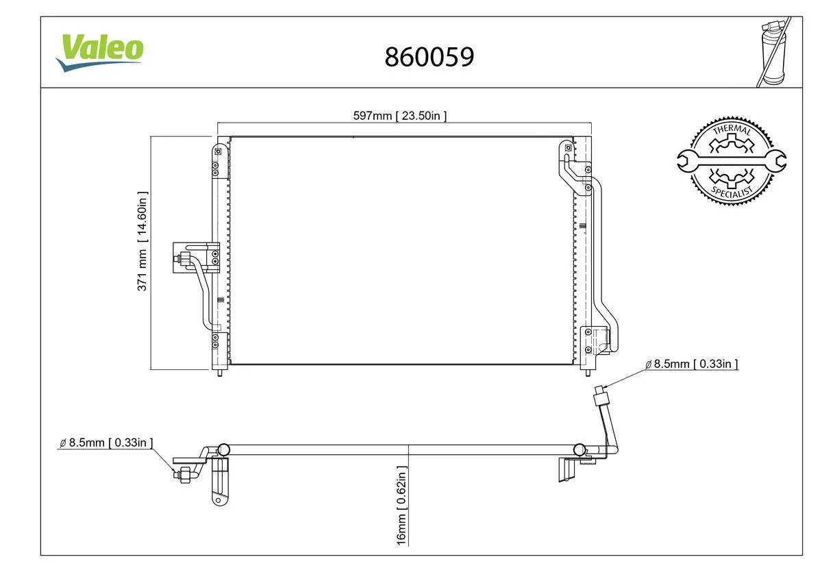 Condenseur, climatisation VALEO 860059