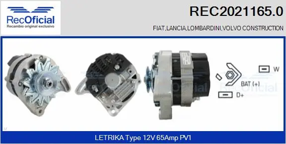 Alternateur RECOFICIAL REC2021165.0