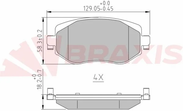 Kit de plaquettes de frein, frein à disque BRAXIS AA0668