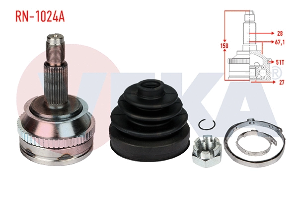 Jeu de joints, arbre de transmission VEKA RN-1024A