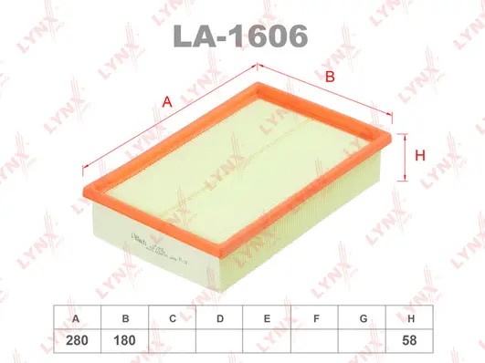 Filtre à air LYNXAUTO LA-1606