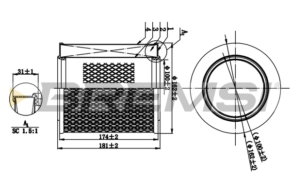 Filtre à air BREMSI FA1260