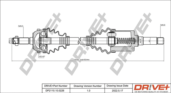 Arbre de transmission Dr!ve+ DP2110.10.0226