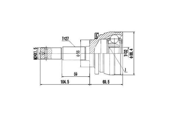 Jeu de joints, arbre de transmission DYNAMATRIX DCV841006
