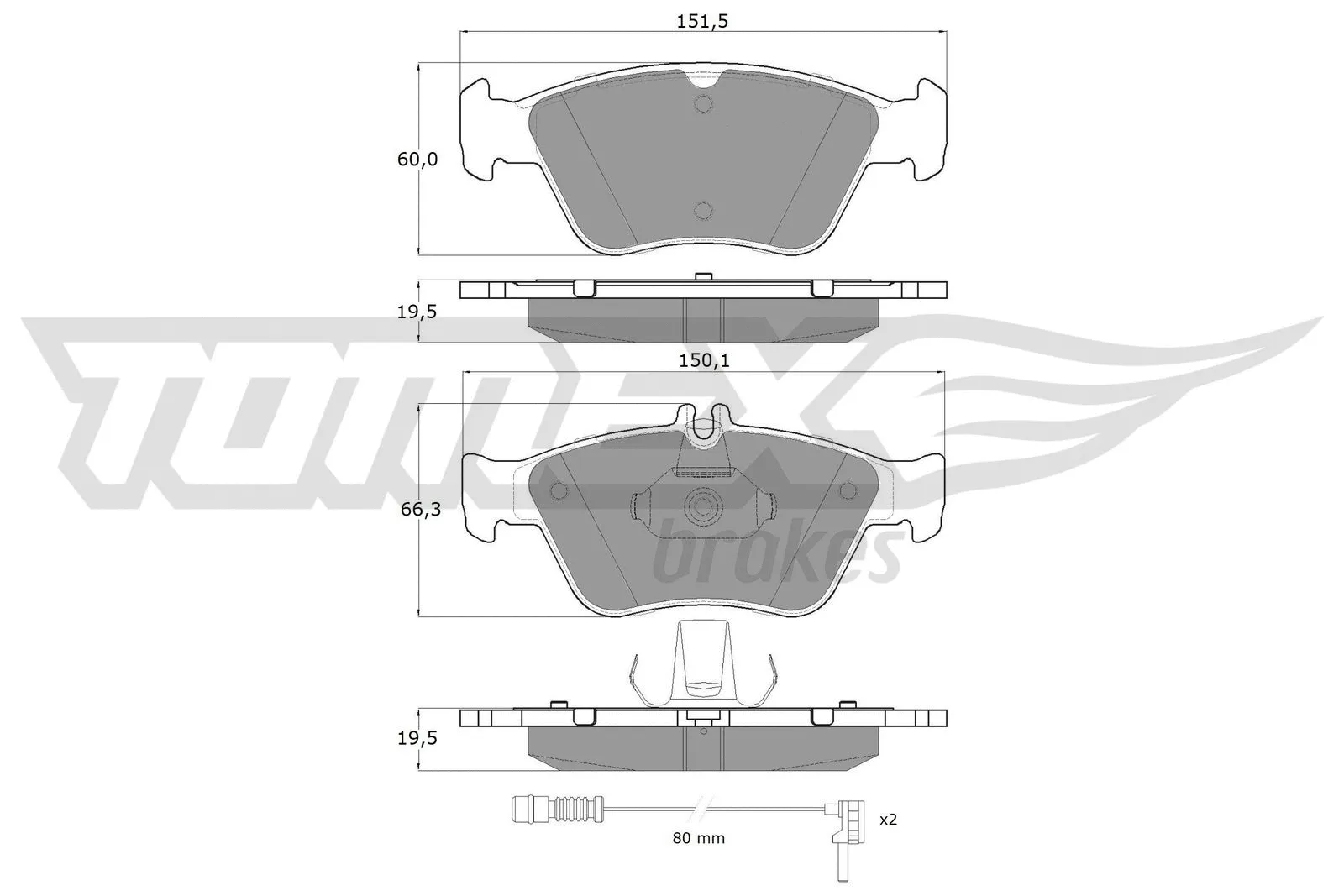Kit de plaquettes de frein, frein à disque TOMEX Brakes TX 11-471
