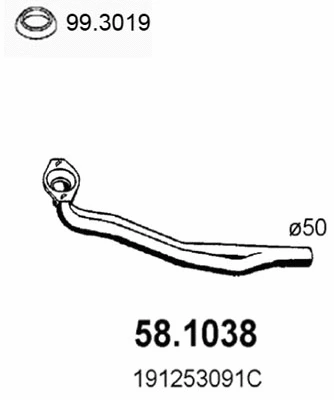 Tuyau d'échappement ASSO 58.1038