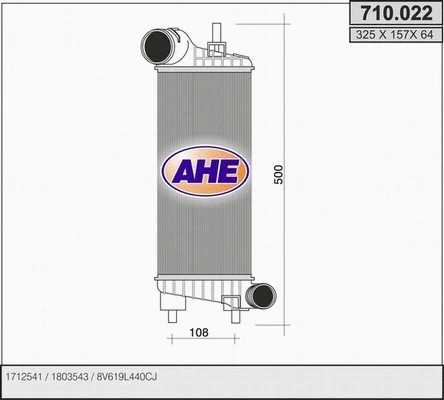 Refroidisseur d'air de suralimentation AHE 710.022