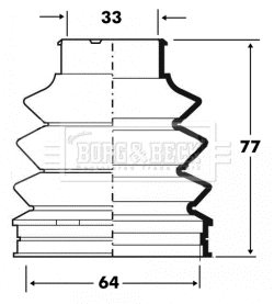 Jeu de joints-soufflets, arbre de commande BORG & BECK BCB6095