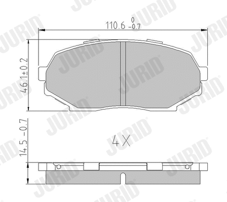 Kit de plaquettes de frein, frein à disque JURID 572223J