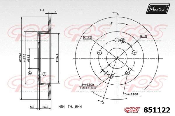 Disque de frein MAXTECH 851122