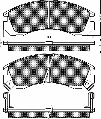 Kit de plaquettes de frein, frein à disque BSF 10115
