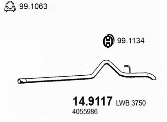 Tuyau d'échappement ASSO 14.9117