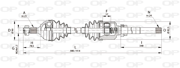 Arbre de transmission OPEN PARTS DRS6158.00