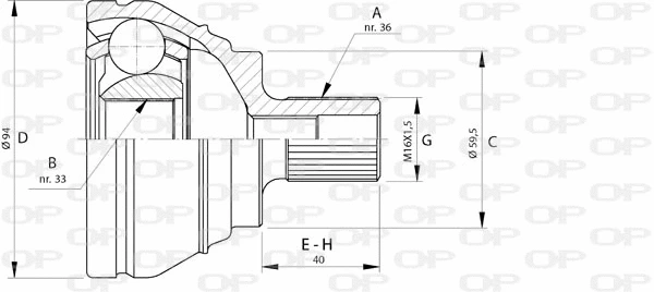 Jeu de joints, arbre de transmission OPEN PARTS CVJ5722.10